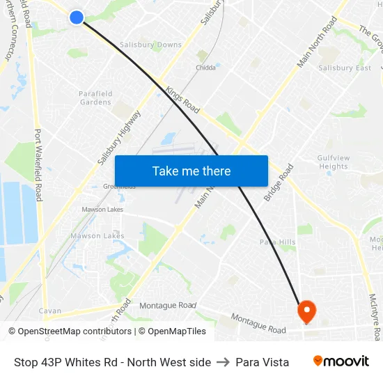 Stop 43P Whites Rd - North West side to Para Vista map