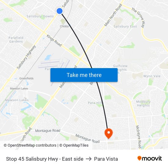 Stop 45 Salisbury Hwy - East side to Para Vista map