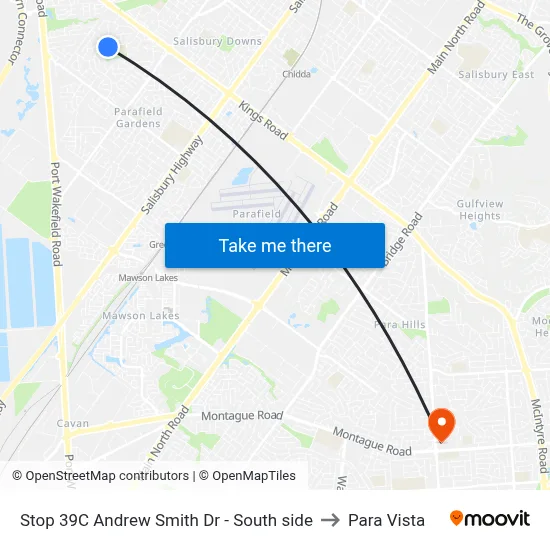 Stop 39C Andrew Smith Dr - South side to Para Vista map