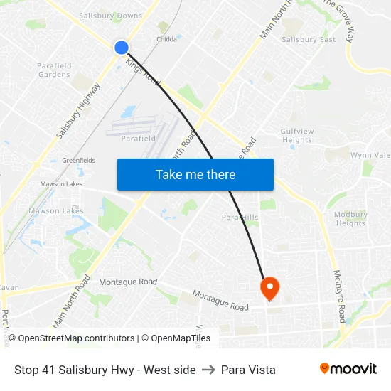 Stop 41 Salisbury Hwy - West side to Para Vista map