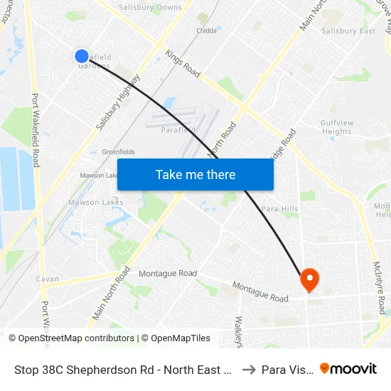 Stop 38C Shepherdson Rd - North East side to Para Vista map