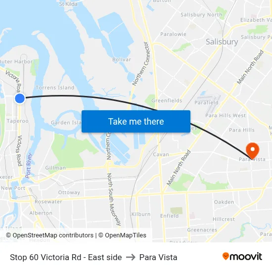 Stop 60 Victoria Rd - East side to Para Vista map
