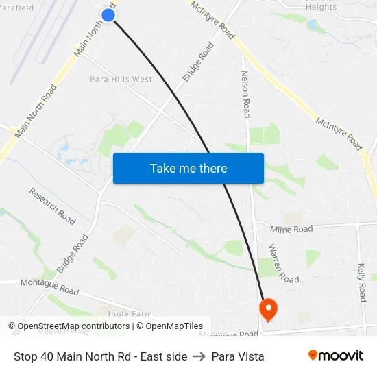 Stop 40 Main North Rd - East side to Para Vista map