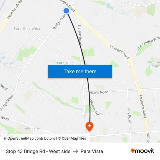 Stop 43 Bridge Rd - West side to Para Vista map