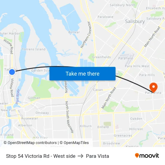 Stop 54 Victoria Rd - West side to Para Vista map