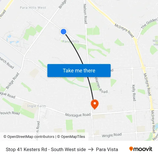 Stop 41 Kesters Rd - South West side to Para Vista map
