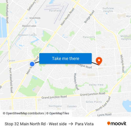 Stop 32 Main North Rd - West side to Para Vista map
