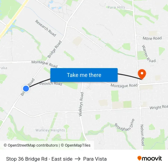 Stop 36 Bridge Rd - East side to Para Vista map