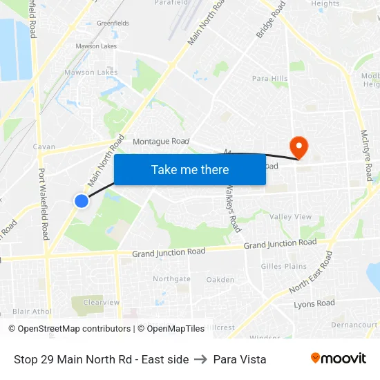 Stop 29 Main North Rd - East side to Para Vista map