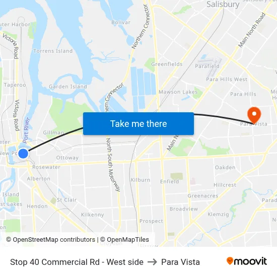 Stop 40 Commercial Rd - West side to Para Vista map