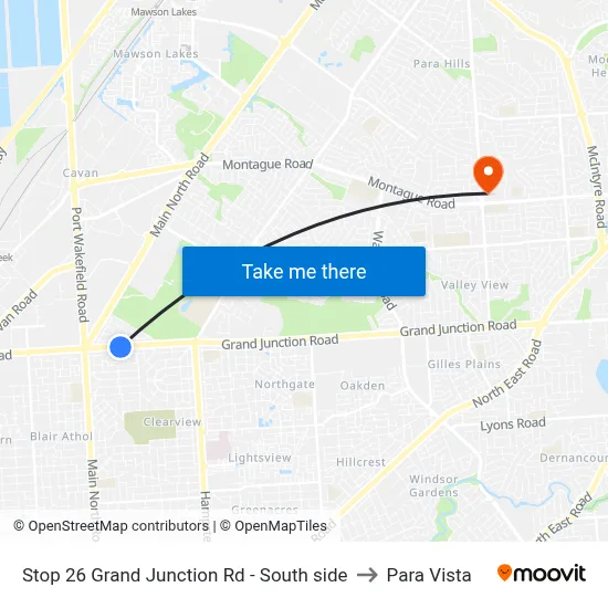 Stop 26 Grand Junction Rd - South side to Para Vista map