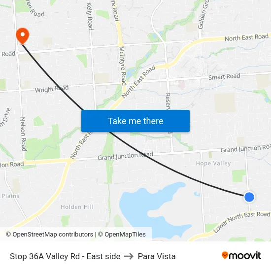 Stop 36A Valley Rd - East side to Para Vista map