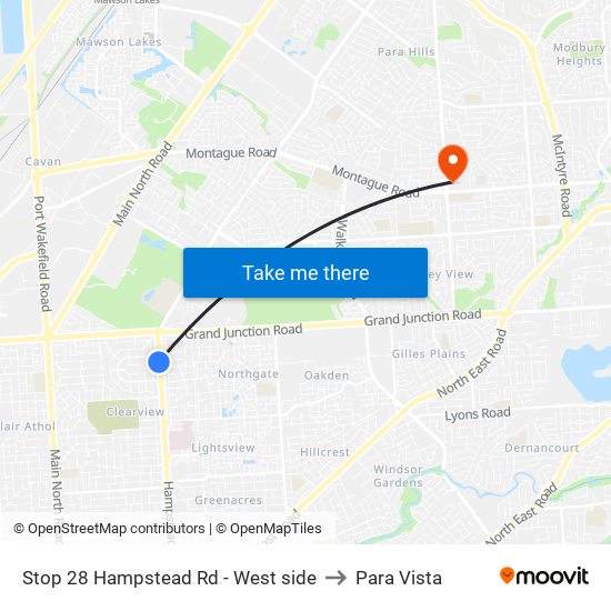 Stop 28 Hampstead Rd - West side to Para Vista map