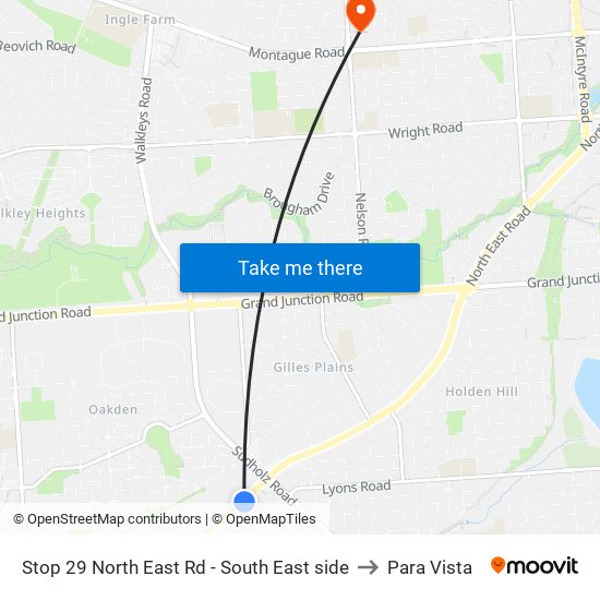 Stop 29 North East Rd - South East side to Para Vista map