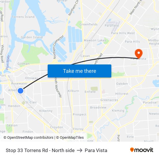 Stop 33 Torrens Rd - North side to Para Vista map