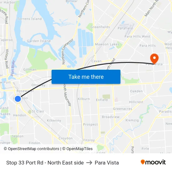Stop 33 Port Rd - North East side to Para Vista map