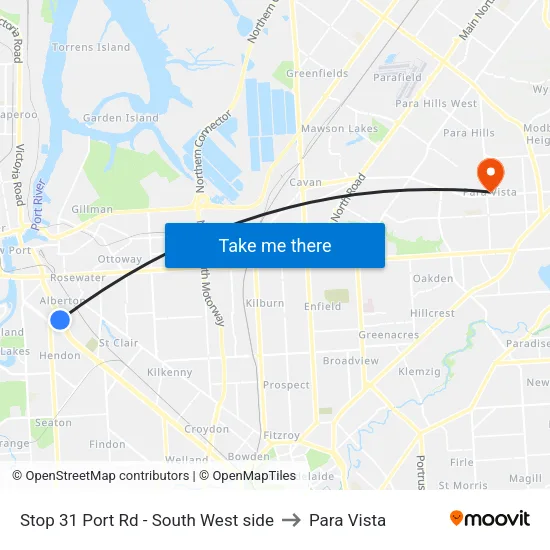 Stop 31 Port Rd - South West side to Para Vista map