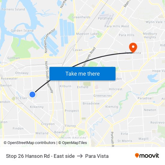 Stop 26 Hanson Rd - East side to Para Vista map