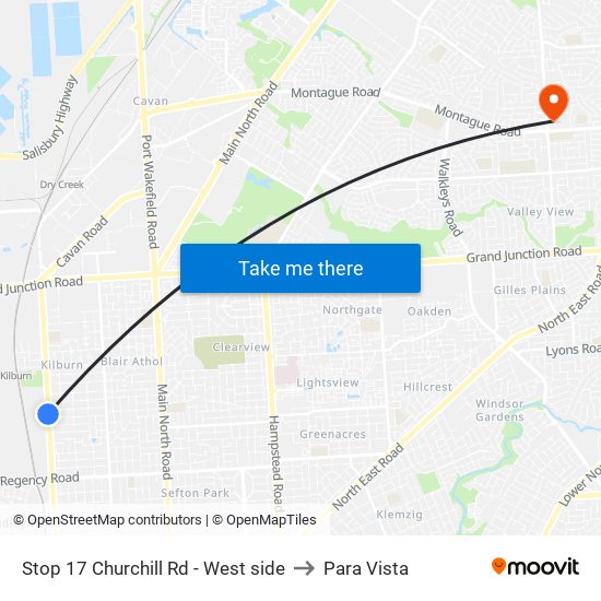 Stop 17 Churchill Rd - West side to Para Vista map