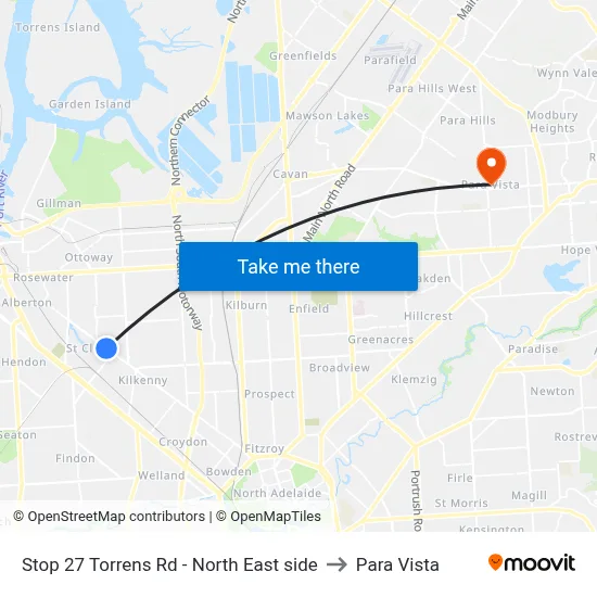 Stop 27 Torrens Rd - North East side to Para Vista map