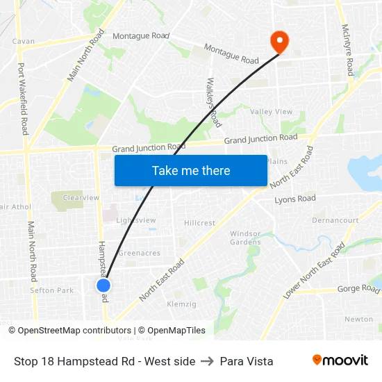 Stop 18 Hampstead Rd - West side to Para Vista map
