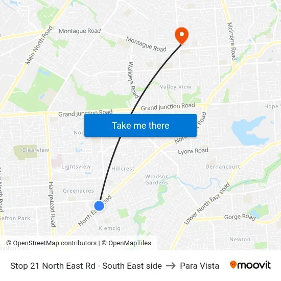 Stop 21 North East Rd - South East side to Para Vista map