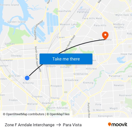 Zone F Arndale Interchange to Para Vista map