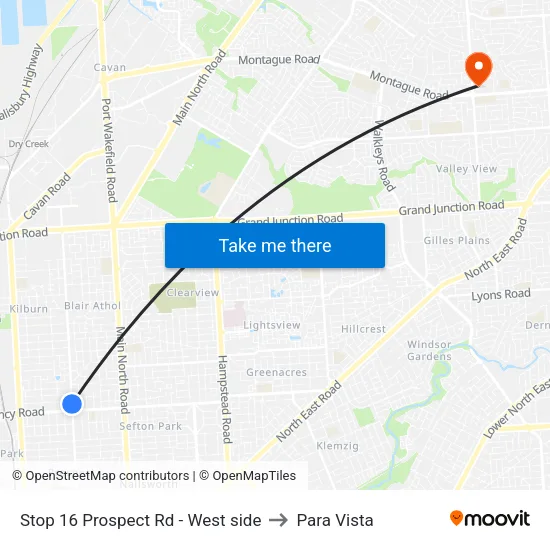 Stop 16 Prospect Rd - West side to Para Vista map
