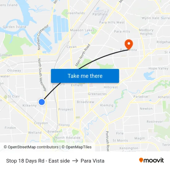 Stop 18 Days Rd - East side to Para Vista map