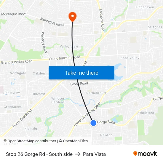 Stop 26 Gorge Rd - South side to Para Vista map