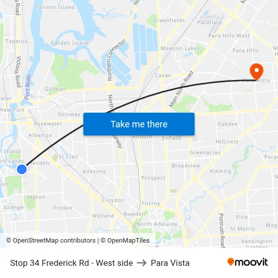 Stop 34 Frederick Rd - West side to Para Vista map