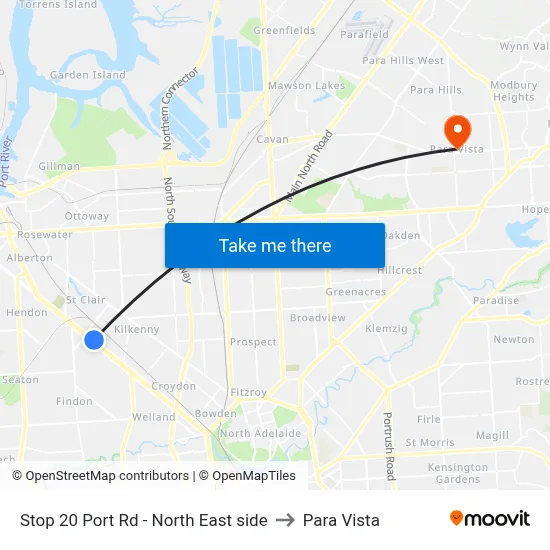 Stop 20 Port Rd - North East side to Para Vista map