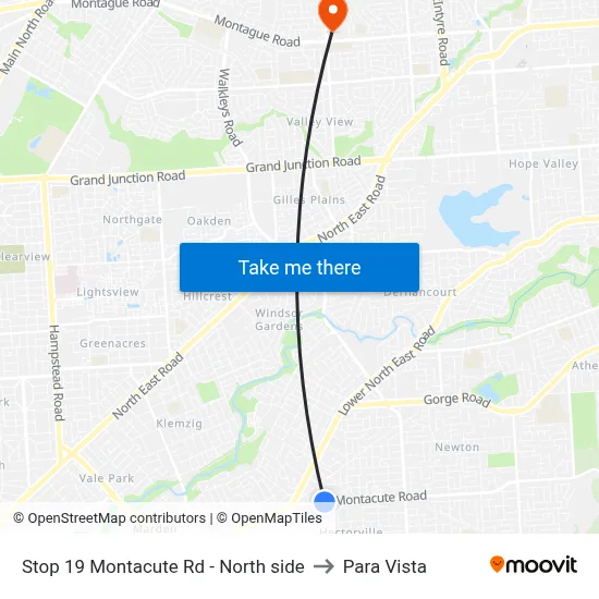 Stop 19 Montacute Rd - North side to Para Vista map