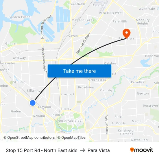 Stop 15 Port Rd - North East side to Para Vista map