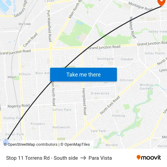 Stop 11 Torrens Rd - South side to Para Vista map