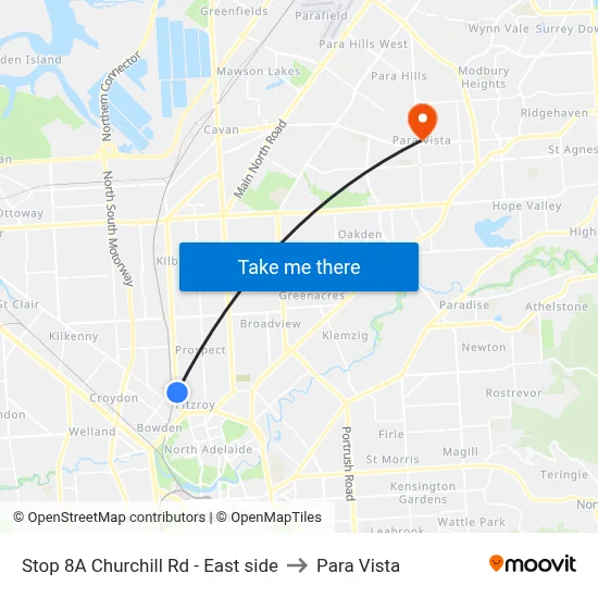 Stop 8A Churchill Rd - East side to Para Vista map