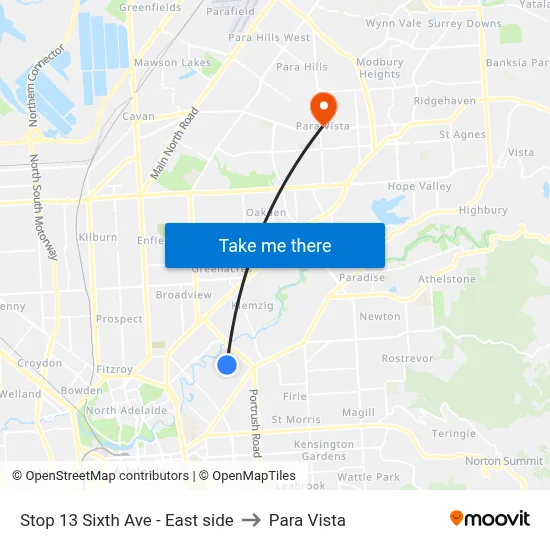 Stop 13 Sixth Ave - East side to Para Vista map