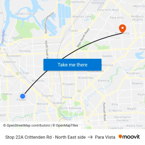 Stop 22A Crittenden Rd - North East side to Para Vista map
