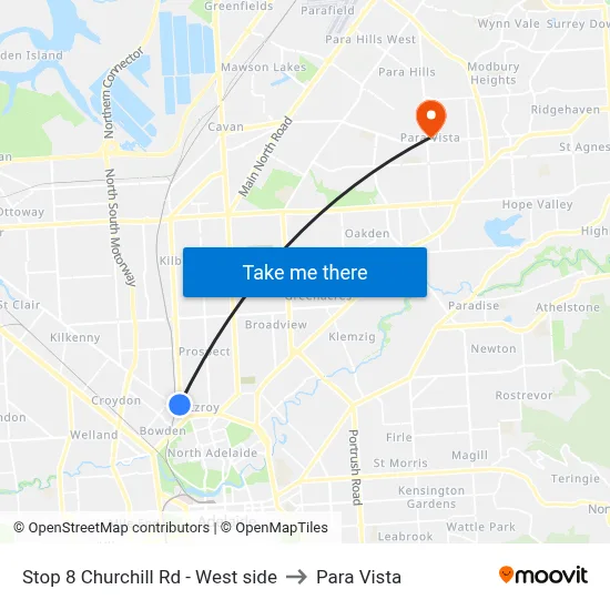 Stop 8 Churchill Rd - West side to Para Vista map
