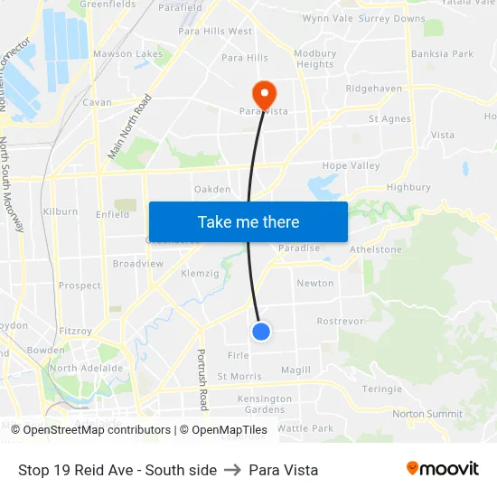Stop 19 Reid Ave - South side to Para Vista map