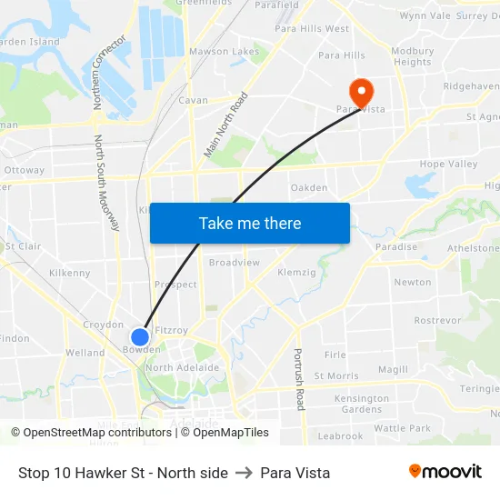 Stop 10 Hawker St - North side to Para Vista map
