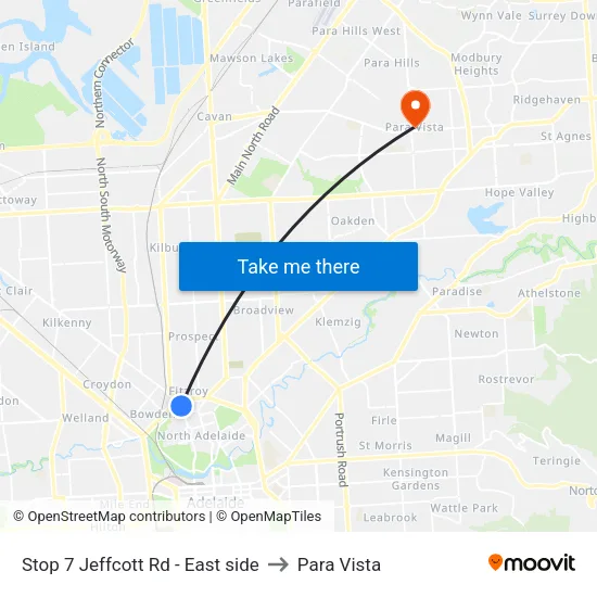 Stop 7 Jeffcott Rd - East side to Para Vista map