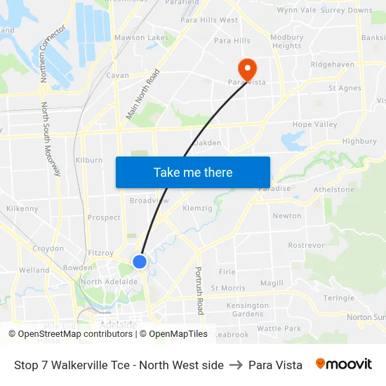 Stop 7 Walkerville Tce - North West side to Para Vista map