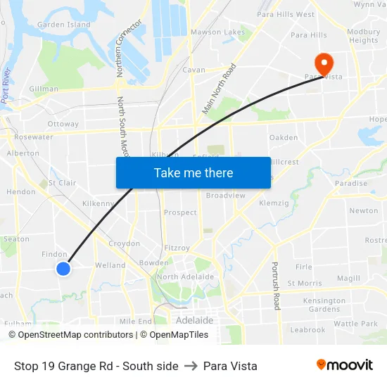 Stop 19 Grange Rd - South side to Para Vista map