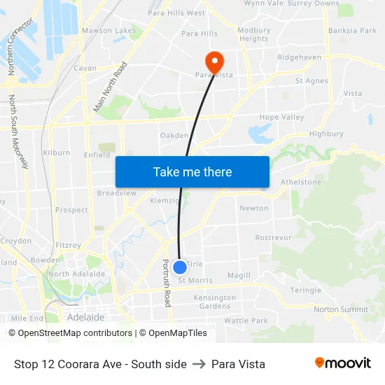 Stop 12 Coorara Ave - South side to Para Vista map