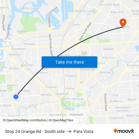Stop 24 Grange Rd - South side to Para Vista map