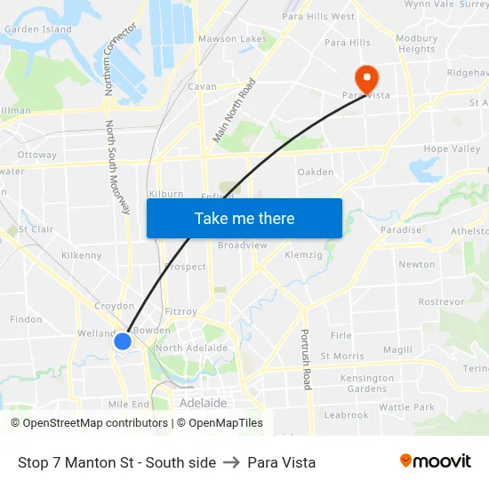 Stop 7 Manton St - South side to Para Vista map