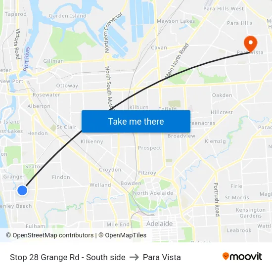 Stop 28 Grange Rd - South side to Para Vista map