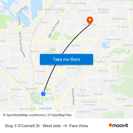 Stop 3 O'Connell St - West side to Para Vista map