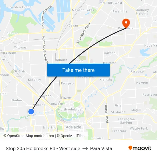 Stop 205 Holbrooks Rd - West side to Para Vista map